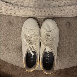 SUAVS Cream Knit Sneakers
